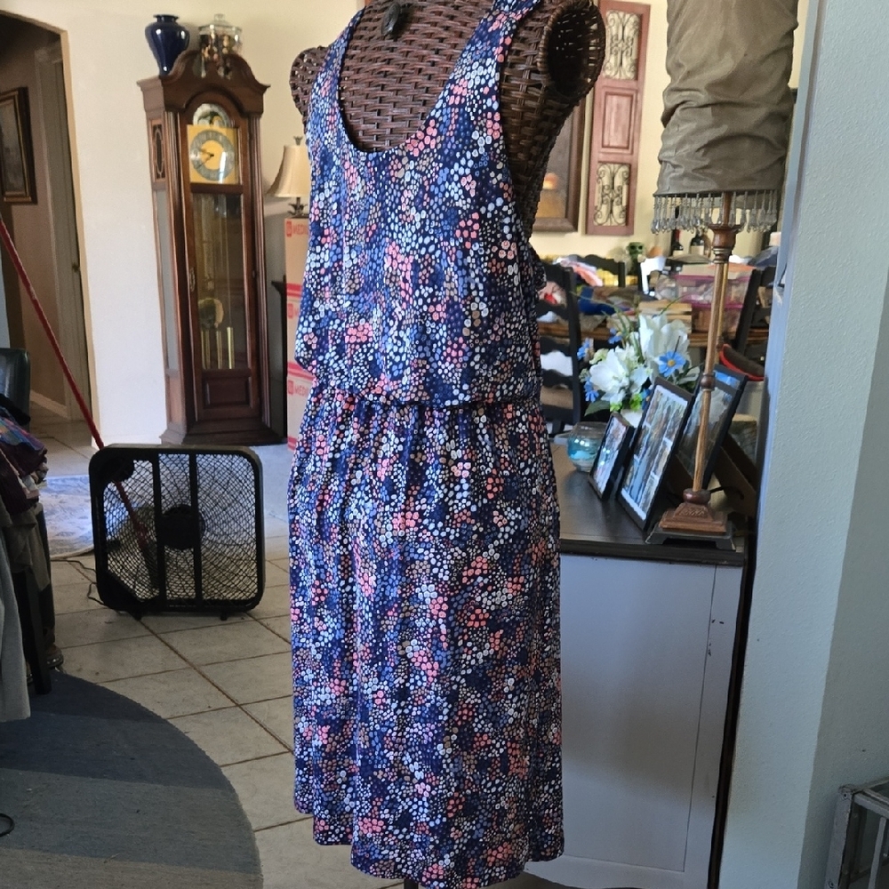 Kaileigh Ruffled Tiered Mini Dress in Purple and Blue - Picture 13 of 15